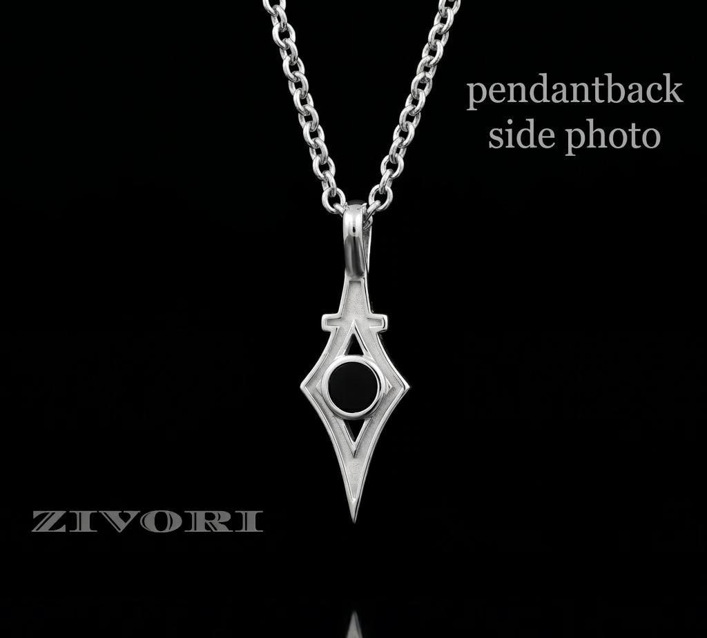 Ciondolo Onice Nero, Ciondolo da Uomo, Ciondolo in Argento Sterling 925, Ciondolo con Pietra Preziosa, Gioielli da Uomo, Regalo per Lui