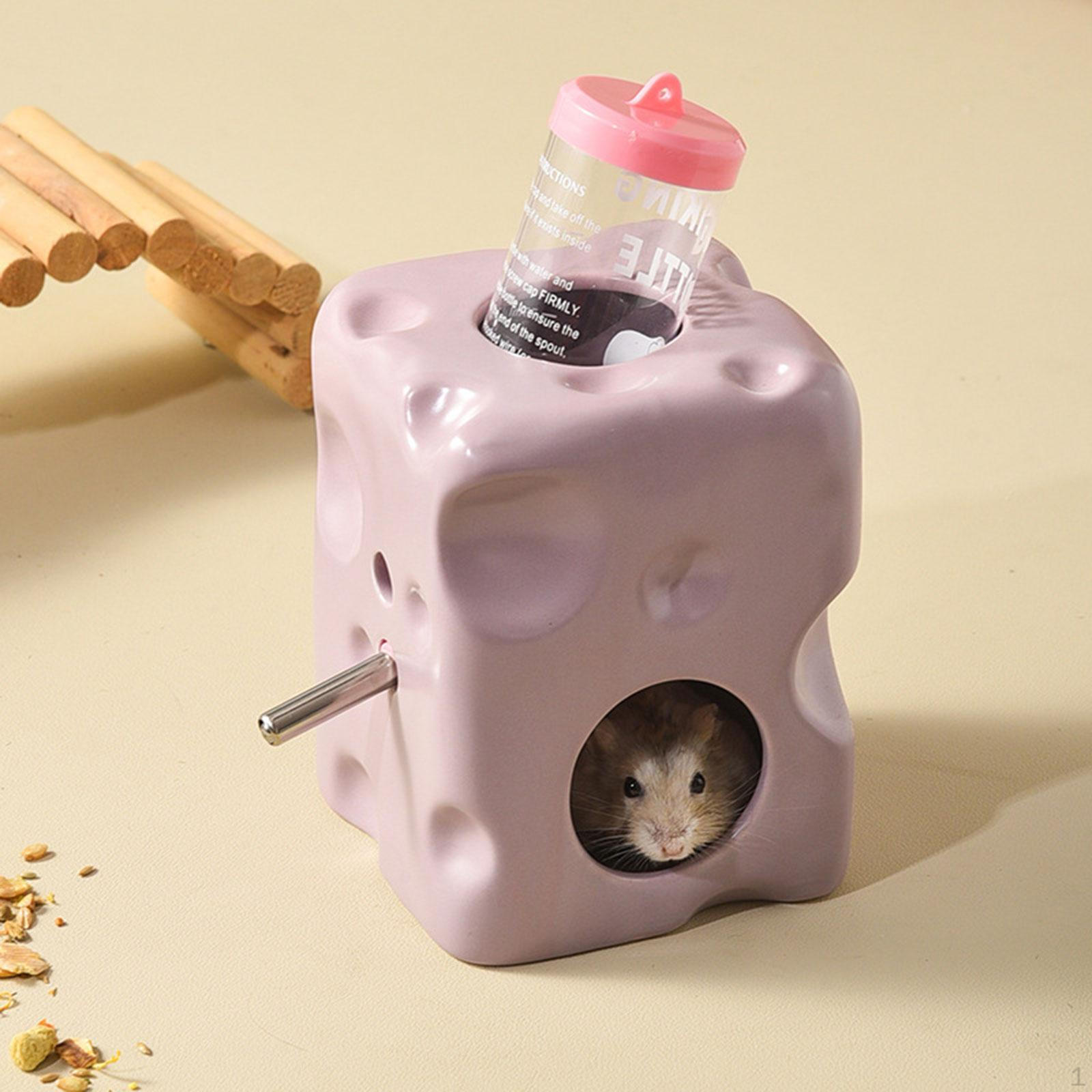 

Керамическая поилка и домик для хомяка, дизайн «2 в 1», легкий, универсальный, для карликовых фиолетовый