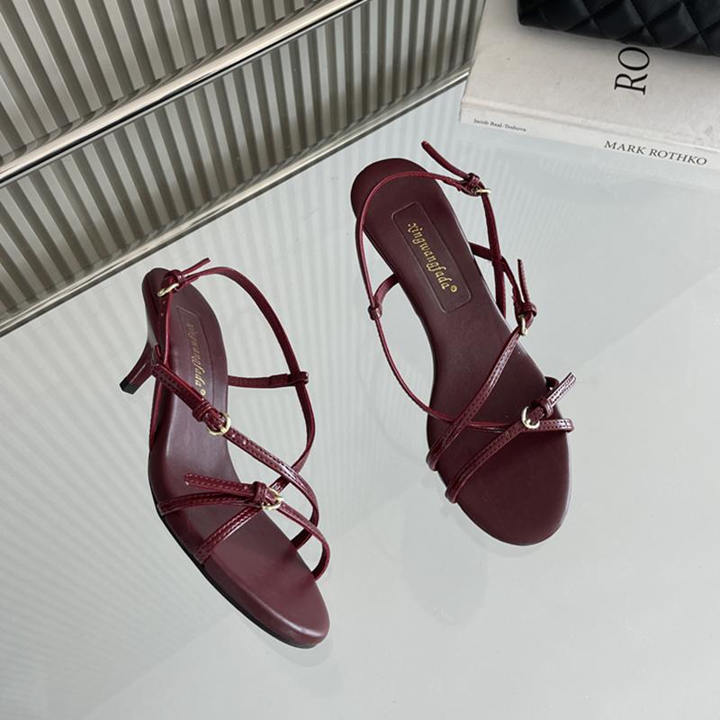 Fashion SUOJIALUN 2025 New Brand Women Sandal Shoes Fashion Narrow Band Gladiator Shoes Thin High Heel Ladiess Elegant Pumps Shoes