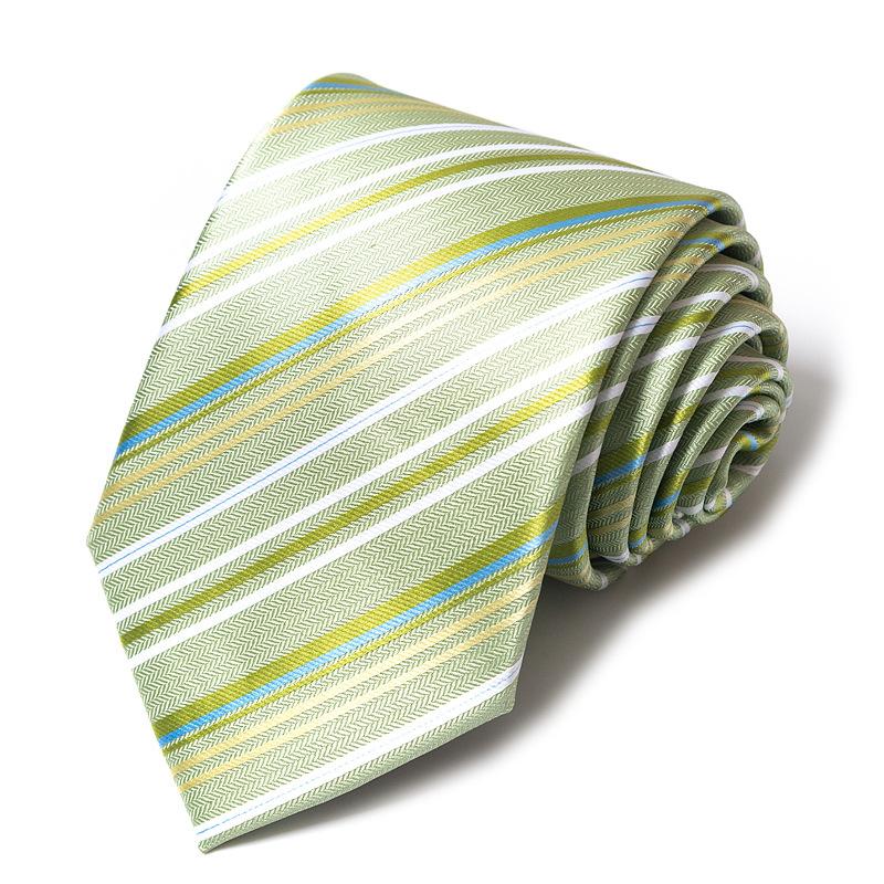Men'S Tie Business Dress Tie Polyester Groom Wedding Festive Striped 8Cm Tie