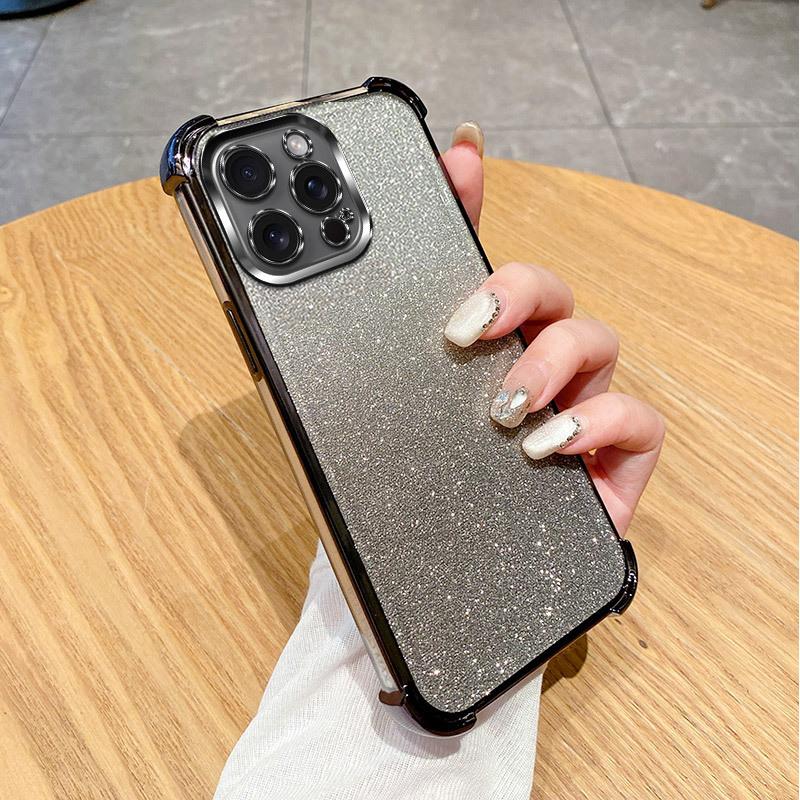 Glitter Luxury Plating Clear Phone Case For Infinix Smart 10 Plus 9 8 7 Four-corner Anti-fall Cover