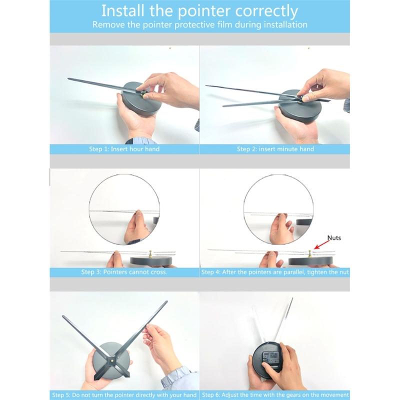 Hochleistungs-Uhrwerk für große DIY-Uhren Einfache 60-Sekunden-Installation mit langen Metallzeigern