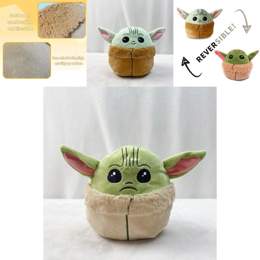 Adorable Double-sided Baby Yoda Plush Toy For Kids With Soft Crystal Fabric
