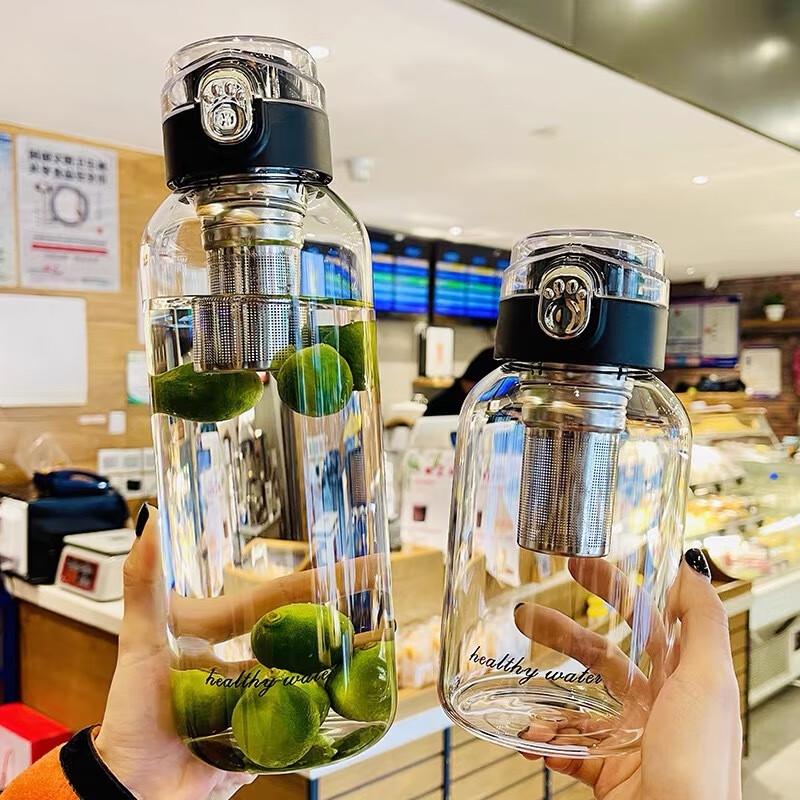 Shangqi Large Glass Water Bottle with Tea Infuser