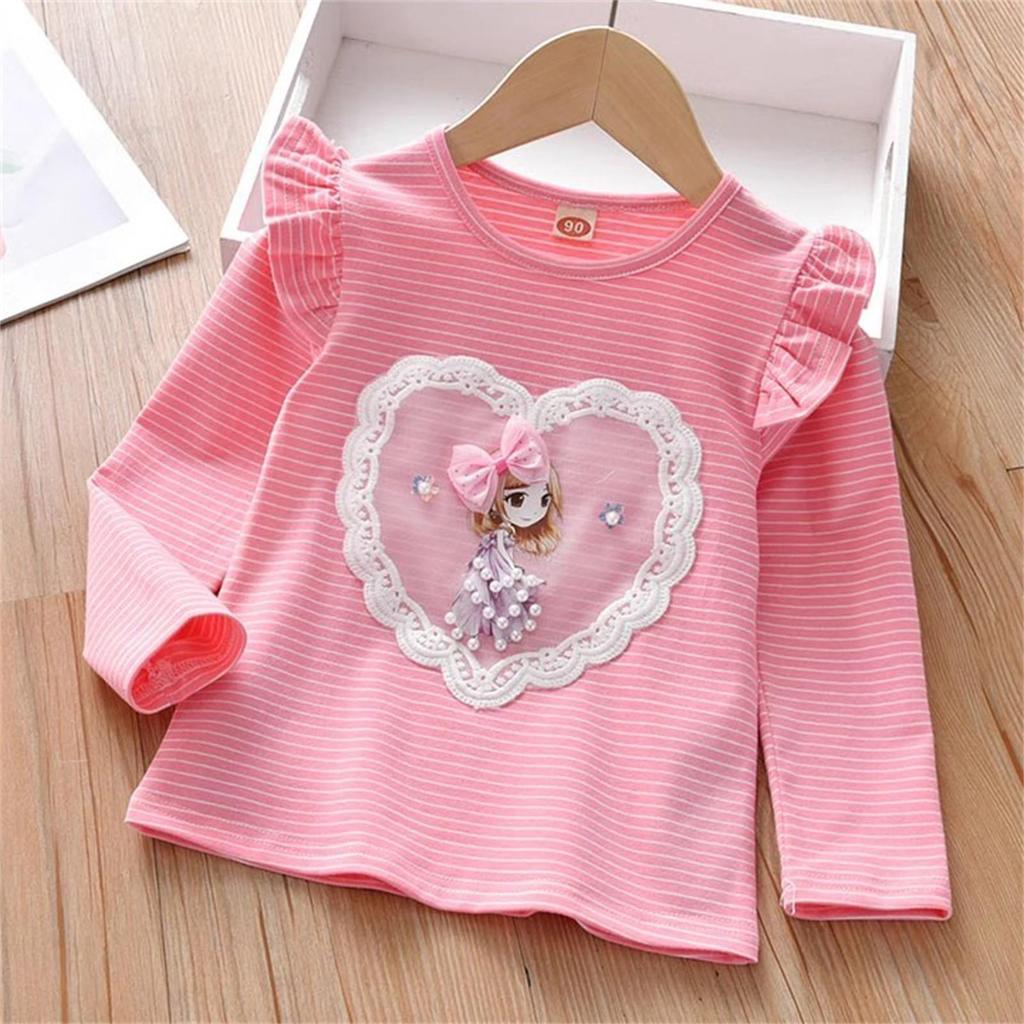 Piger Langærmet T-shirt Pige Bomuld Elastisk Langærmet T-shirt Til Baby Piger
