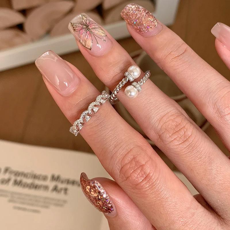 Elegante Einfache Damenringe Verstellbarer Ring Mode Leichter Luxus Seniorer Sinn Zeigefingerring Persönlichkeit Nische Design Sinn für Handschmuck