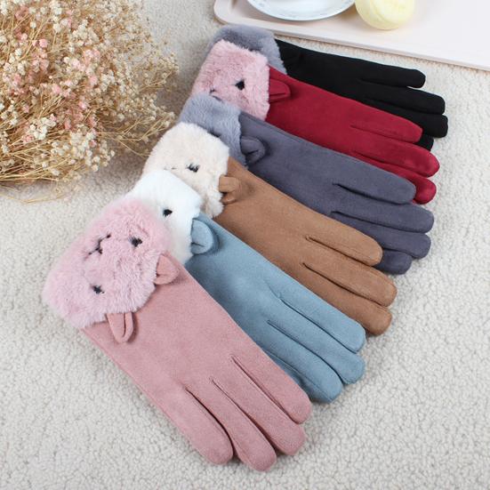 

Женские зимние ветрозащитные перчатки для езды на велосипеде с сенсорным экраном теплые замшевые перчатки красный