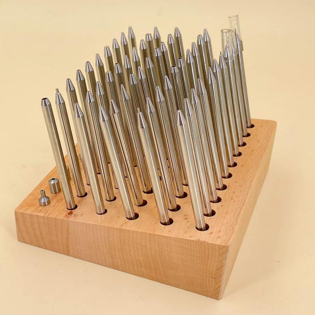 Watch Repair Staking Tool Press Set Watchmaker Jewelling Punching Kit with 50 Punches 10 Stakes Watchmaker Jewelling Tool