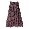 חצאית שיפון מודפסת בסגנון אירופאי לנשים, עם מכפלת רחבה, סתיו 2025