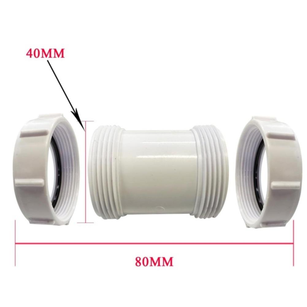 40mm PVC Straight Pipe Connector 2PCS 4PCS Polypropylene Extension Connector with Soft Seal for Leak Proof Plumbing Connection