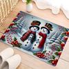 Premium Flannel 1pc, Christmas Theme Carpet, Snowman Pattern Welcome Mat for The Door, Non-Slip And Washable Carpet, Living Room