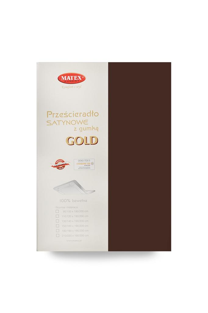 Satin fitted sheet 140x200x25, brown_18, matex