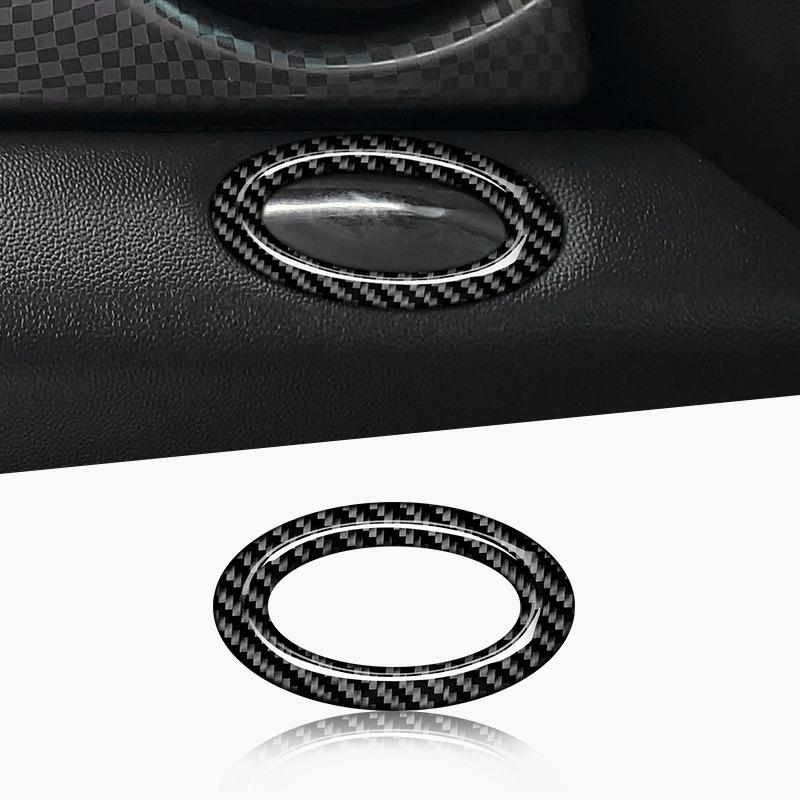 For MINI-R56-5915 Car Front Passenger Panel Box Lock Frame Genuine Carbon Fiber Decorative Ring