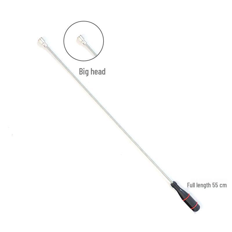 Black Handle Magnetic Pickup Tool - Bendable Metal Stick for Car Repair
