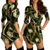 New European and American Hot-selling Butterfly Sleeve Short Skirt Spring Summer and Autumn Fashion Sexy Print Skirt Fashion