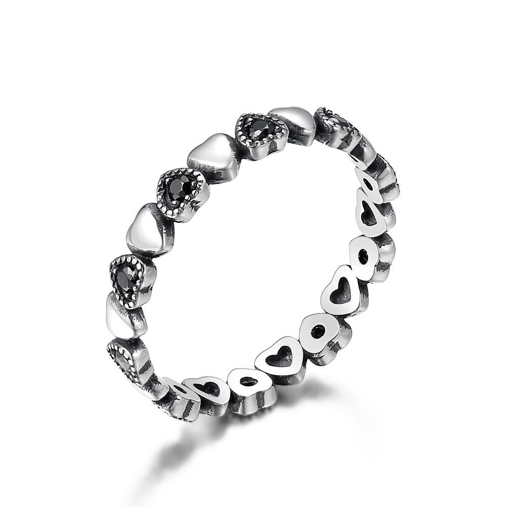 925 Sterling Silver Simple Rings for Women Wedding Engagement Heart Rings with Zircon  Female Jewelry 2025