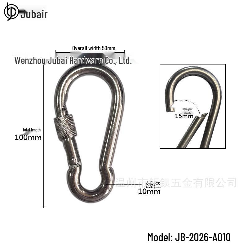 304 Stainless Steel Screw Lock Carabiner Snap Hook Connector