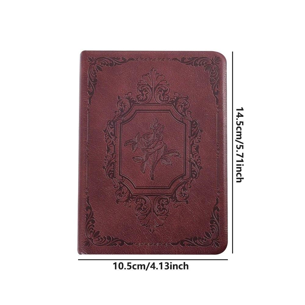 144 Sheets A6 Vintage PU Leather Journal Book Lightweight Lined Thick Paper Notebook Writing Diary Monthly Schedule Weekly Planner