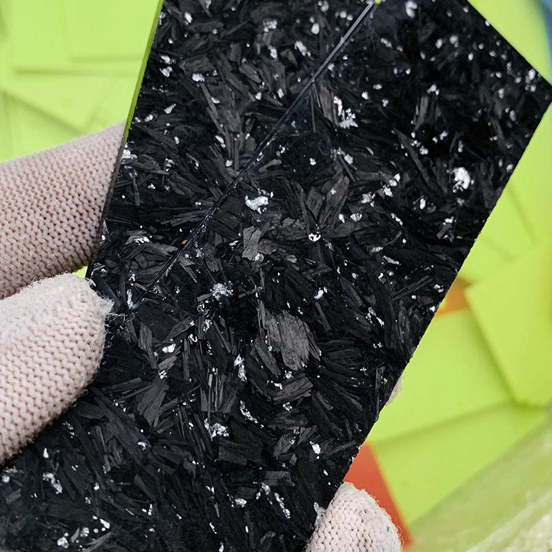 1Pcs Silver Foil Powder Compression Patch Plate for DIY Knife Handle Material CF Carbon Fiber Black Marble with Resin