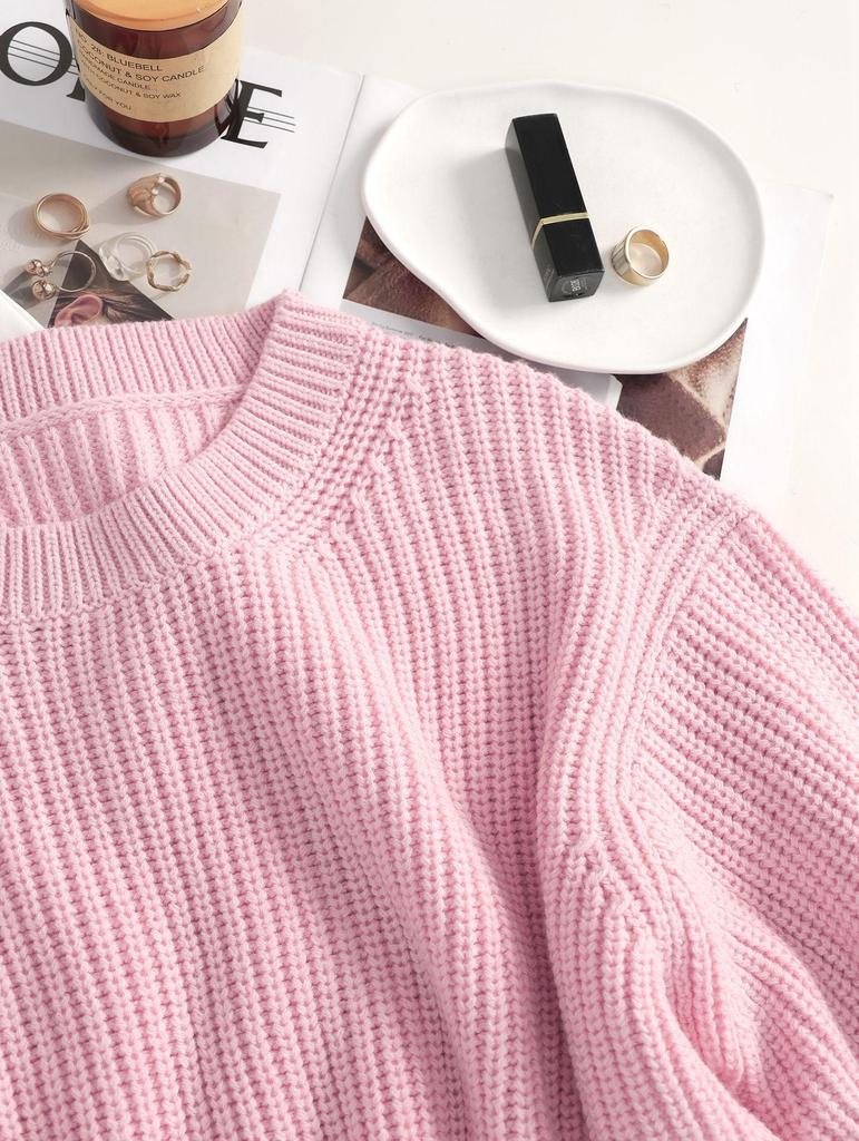 Fashion Blogger Style Pink Age-Defying Pullover Sweater - Loose Fit Soft Knit Cardigan