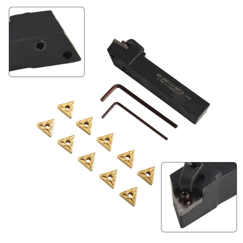 CNC Turning Kit MTJNR1616H16 Tool Holder and 10 TNMG160408 Inserts for Enhanced Performance In Tough Environments