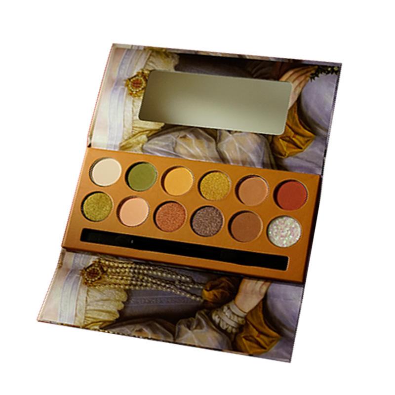 Zwölf Farben Ölgemälde-Lidschatten lassen sich nicht leicht vom Make-up abnehmen. Perlglanz-Matt-Pflege-Lidschatten-Palette in Erdtönen