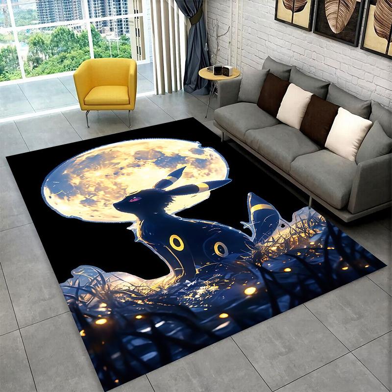 Cute Pokemon Pikachu Cartoon Carpet Rug for Playroom Bedroom Living Room Sofa Home Decor,kid Game Area Rug Non-slip Floor Mat