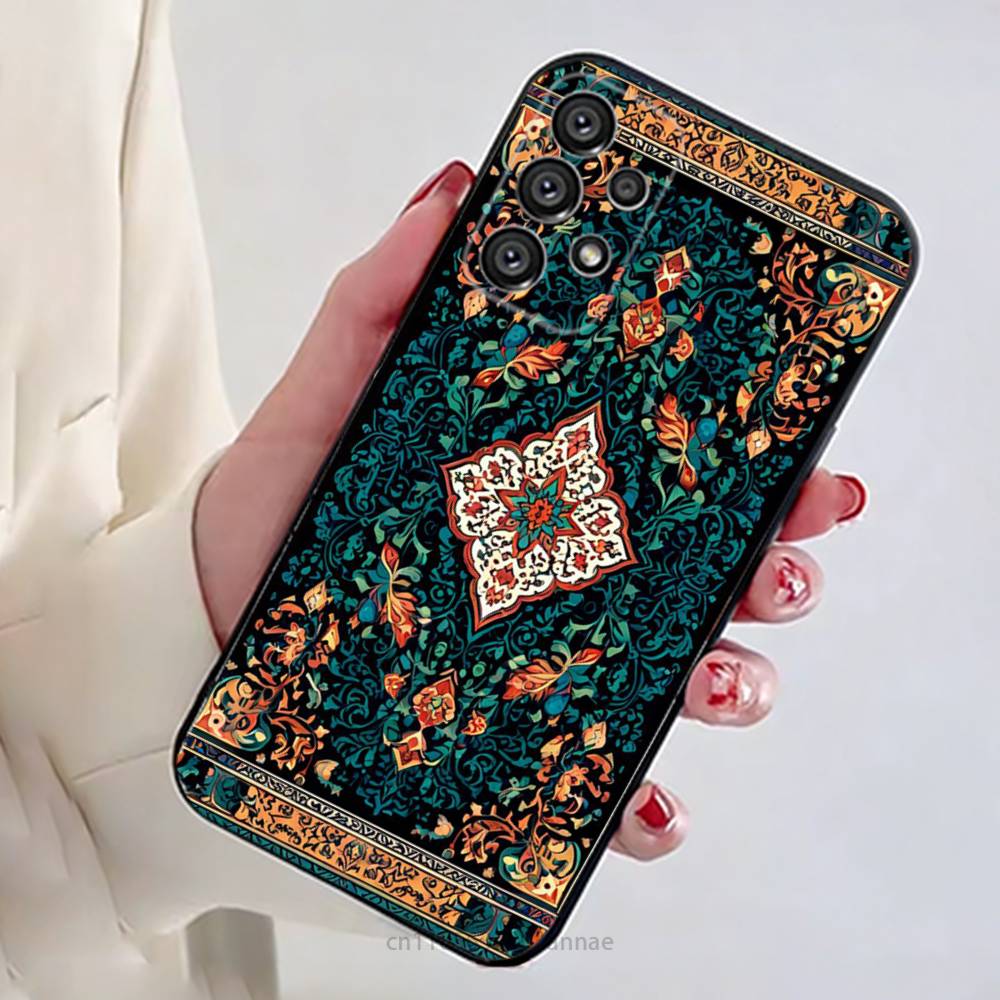 Persian Carpet Floral Pattern Phone Case for Samsung Galaxy A73,23,53,33,14,24,13,72,22,52,32,54,A34 Soft Cover