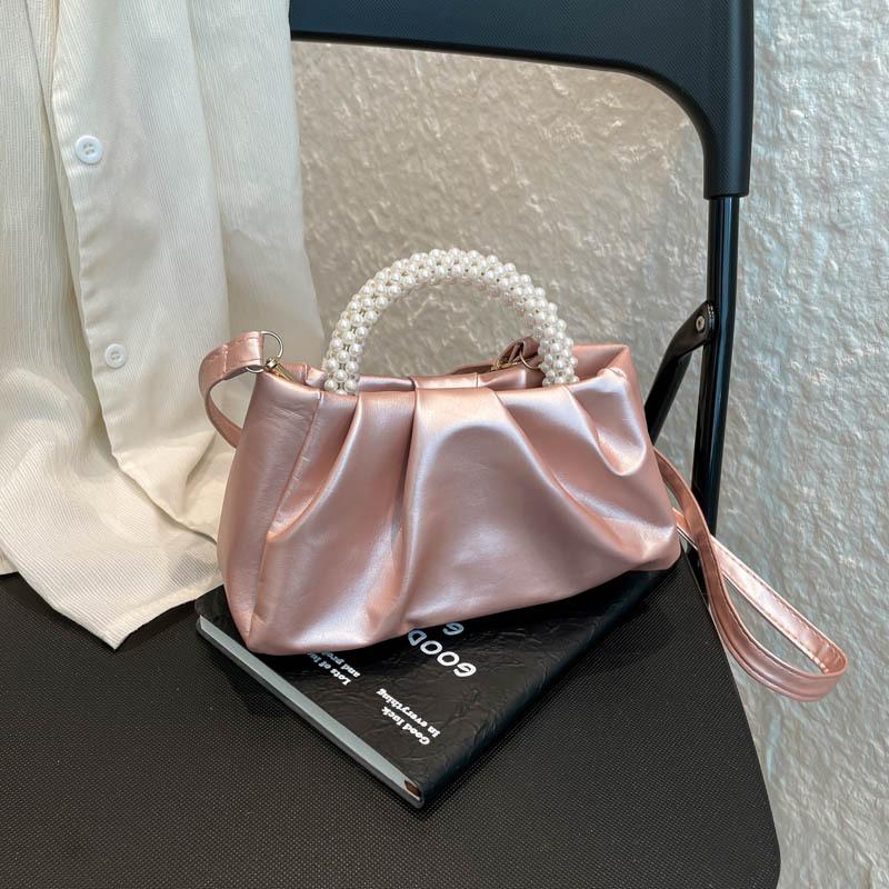 Bag Women's Autumn Niche New Women's Bag Pearl Pleated Cloud Small Handbag One Shoulder Crossbody Mini Bag