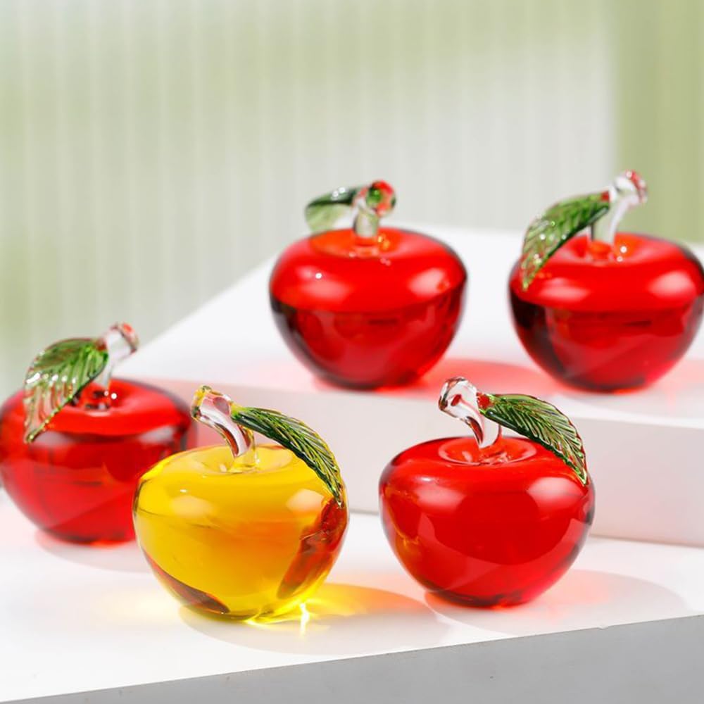 Catwo Transparent Feng Shui Apple Figurines Set of 2 Direct from Japan