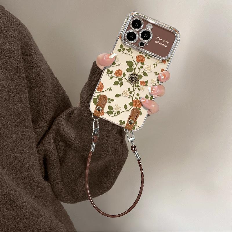 Stilvolle Handyhülle mit Rose für iphone 17 16 15 14 13 12 11 Pro Max Galvanisierte Hartschale