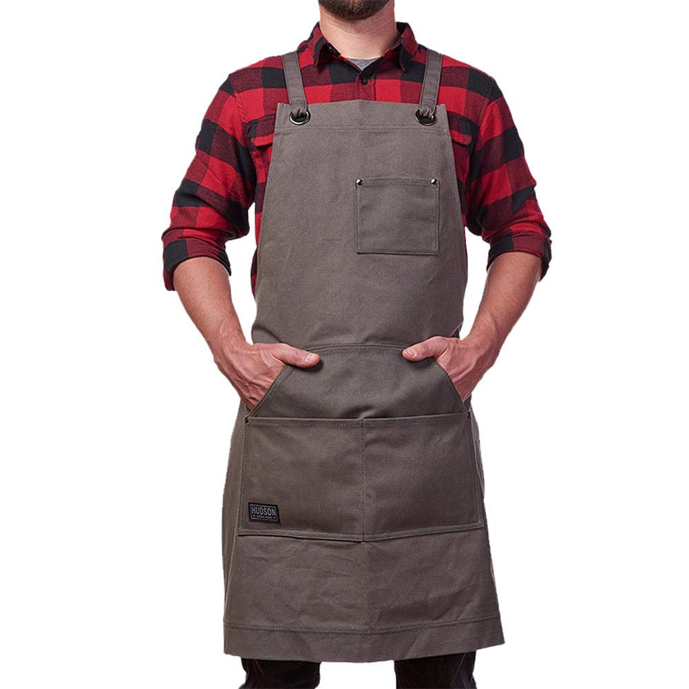 

Waxed Canvas Work Apron with Pockets Adjustable Gardening Apron Heavy Duty Woodworking Apron Tool Holder for Carpenter Men Women коричневый