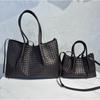 20256 New leather women's bags, handwoven bags, totes, mother and child bags, vegetable baskets, portable shoulder bags, cross-border batches