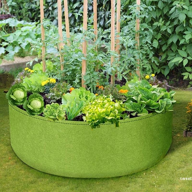 Circular Large Felt Fabric Garden Grow Bags Planting Pot Outdoor Yard Garden Vegetable Field Bed Garden Nursery Bag Planters