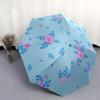 1pc Floral Pattern Light Blue Pink Flowers Leaves Umbrella with Plastic Handle,Suitable for All Seasons Umbrellaptys26003