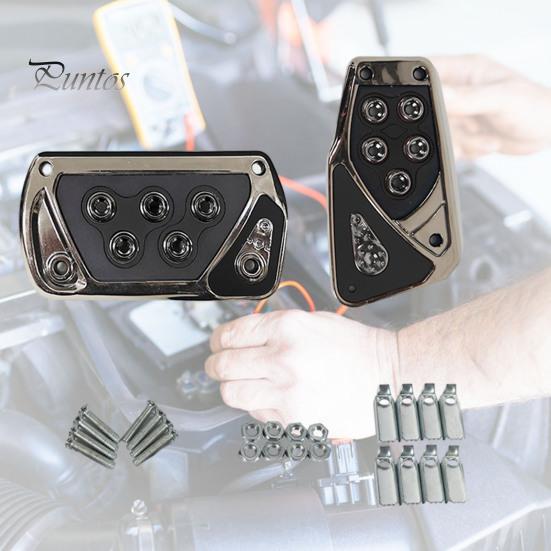 2Pcs Non-Slip Automatic Transmission Pedal Covers Replacement Kit Wear-Resistant Simple Installation Gas Pedal Brake Pedal Covers Auto Parts