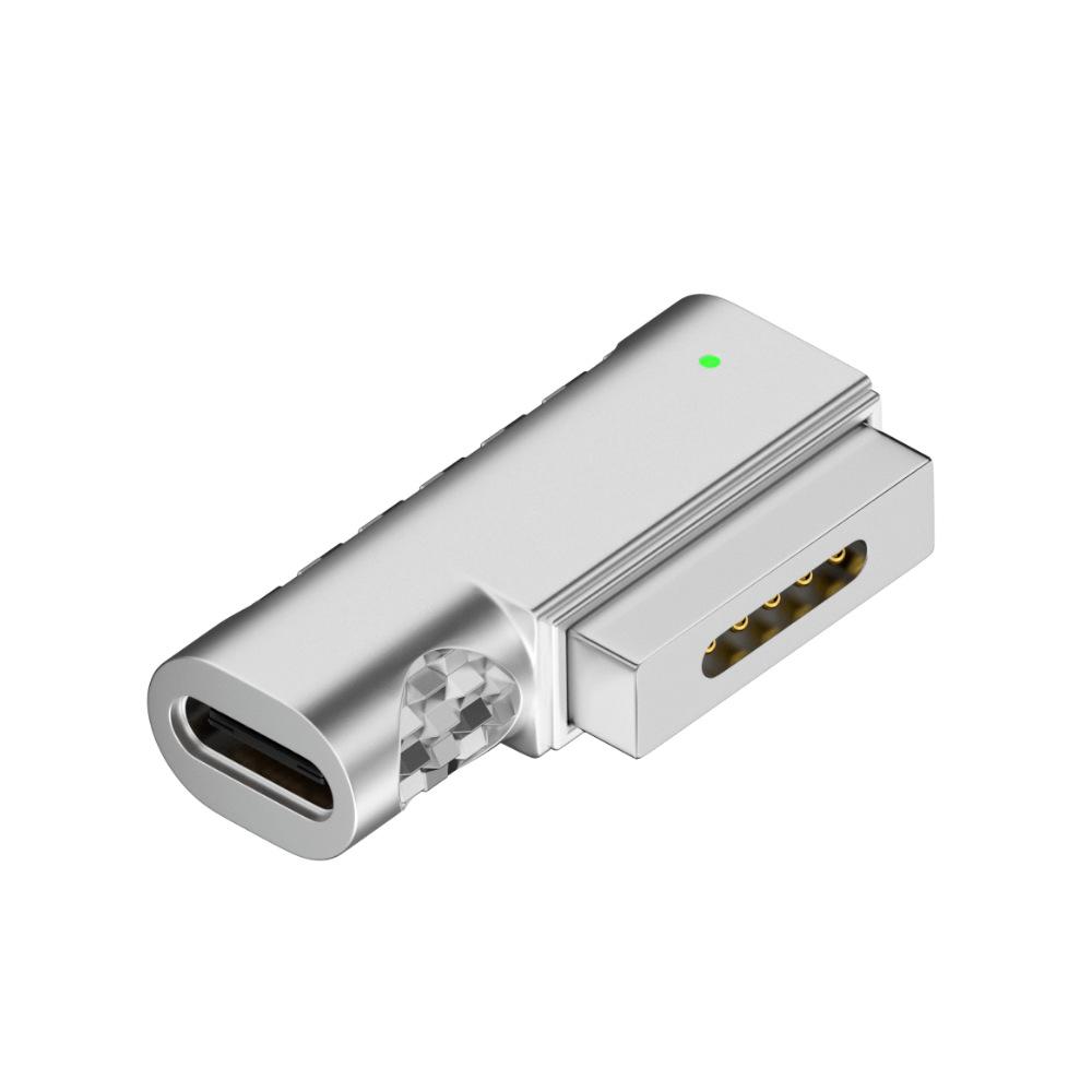 1pcs USB C Female to Magsafe 3 Magnetic Adapter 140W, 90 Degree Angle PD Fast Charging Converter for MacBook Pro Air Laptop Charger