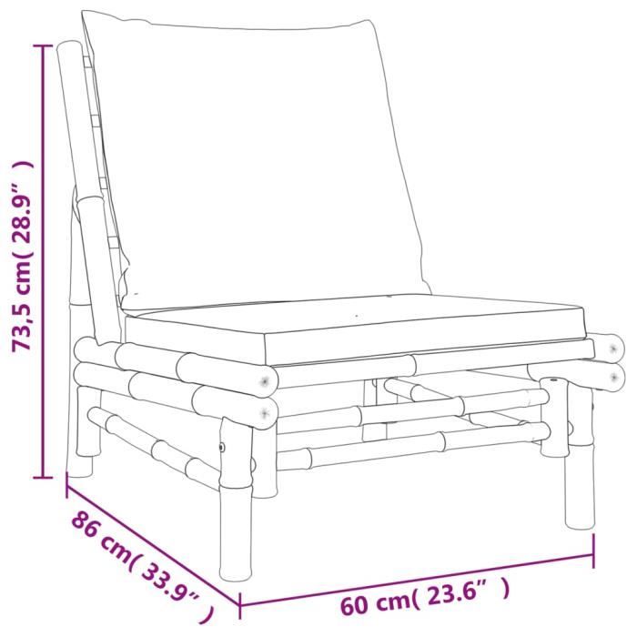 VidaXL Chaises de jardin 2 pcs avec coussins gris foncé bambou 363459