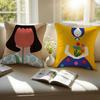 A-Abstract F-Figure Print Pillow Case Anti-dustmite Pillowcase Invisible Zipper Silky Short Plush Sofa Cushion Cover