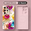 INS Watercolor Floral Case For Samsung Galaxy S26 S25 Ultra S24 Plus S23 S22 Ultra Magnetic For Magsafe Liquid Silicone Cover