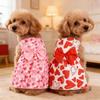 Heart Patten Medium/Small Pet Skirts Breathable Dog‘s Summer Dress  For Puppy Poodle Chihuahua Etc