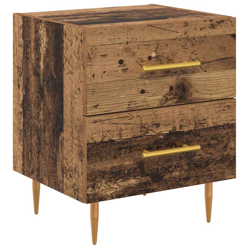 Nightstand Set of 2 Reclaimed Wood Look 40 X 35 X 47.5 Cm Engineered Wood