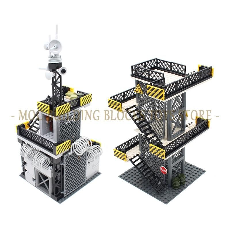 Militaire basis gevangenis scène MOC Bouwsteen Set Blok Bakstenen Architectonisch Ontwerp Compatibele Accessoires Speelgoed Speelsets