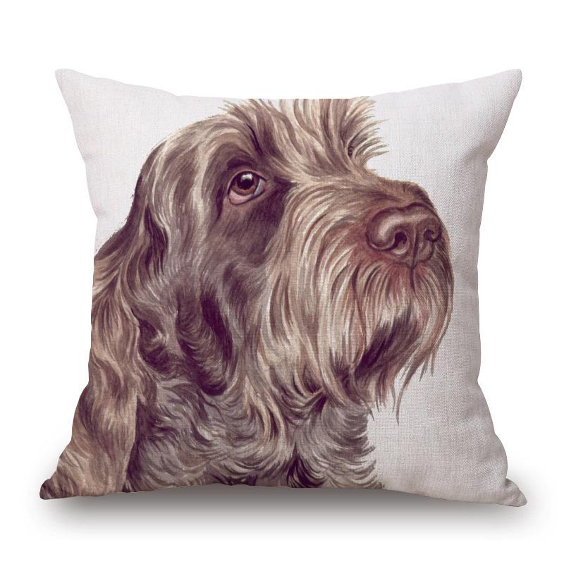 Border Collie Black Labrador Bay Horse Cock Dog Animals Poster Hand Painting Cushion Covers Decorative Pillows For Sofa