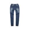 Dame Casual Ensfarget Mellomhøy Livvidde Lomme Jeans Bukser Denim Casual Bukser