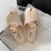 Fashion Slides with Bow Round Toe Hollow Shoes Flat Women's Mules Slippers and Ladies Sandals Summer 2025 on Promotion Slip-resistant 39