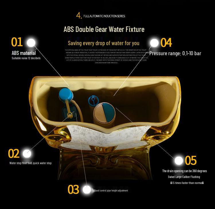 European Palace Gold-Plated Embossed Retro Toilet in Golden Color