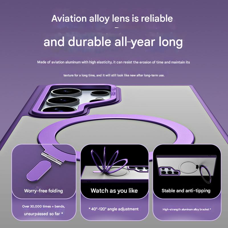 Ultra Strong Shockproof Case For Samsung Galaxy S25 Ultra S24 S23+ Plus With N52SH Strong Magnetic Hidden Metal Ring Stand