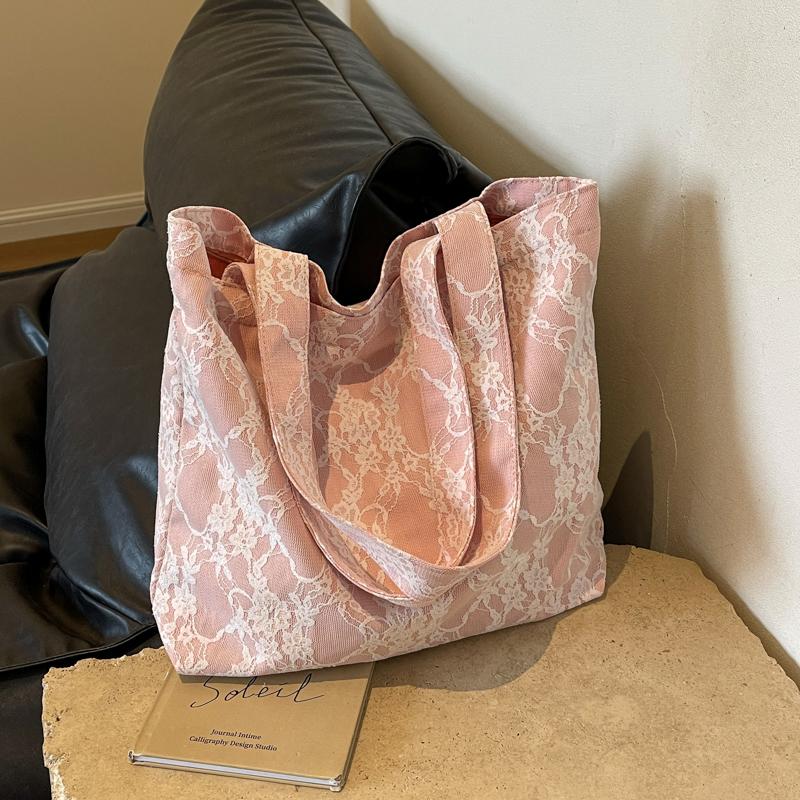 New Fabric Lace Design Women's Shoulder Bag White Lace Fashion Popular Dating Business Commute Shopping Friends