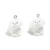 Cute Flocked Resin Puppy Pendant Resin Puppy Flock Charm for Creative Jewelry Projects and Personalized Accessories